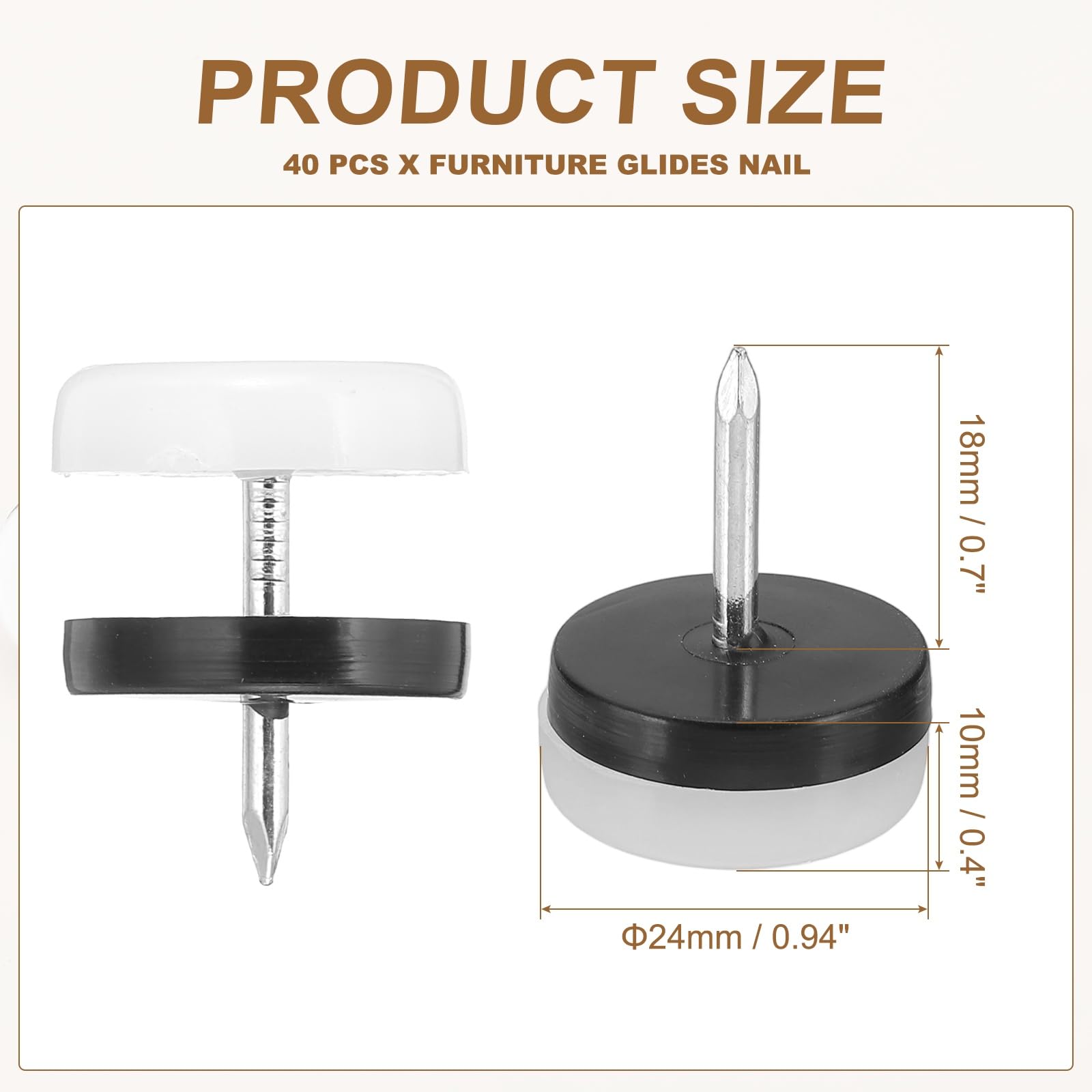 PATIKIL Furniture Sliders 24mm - Image 2