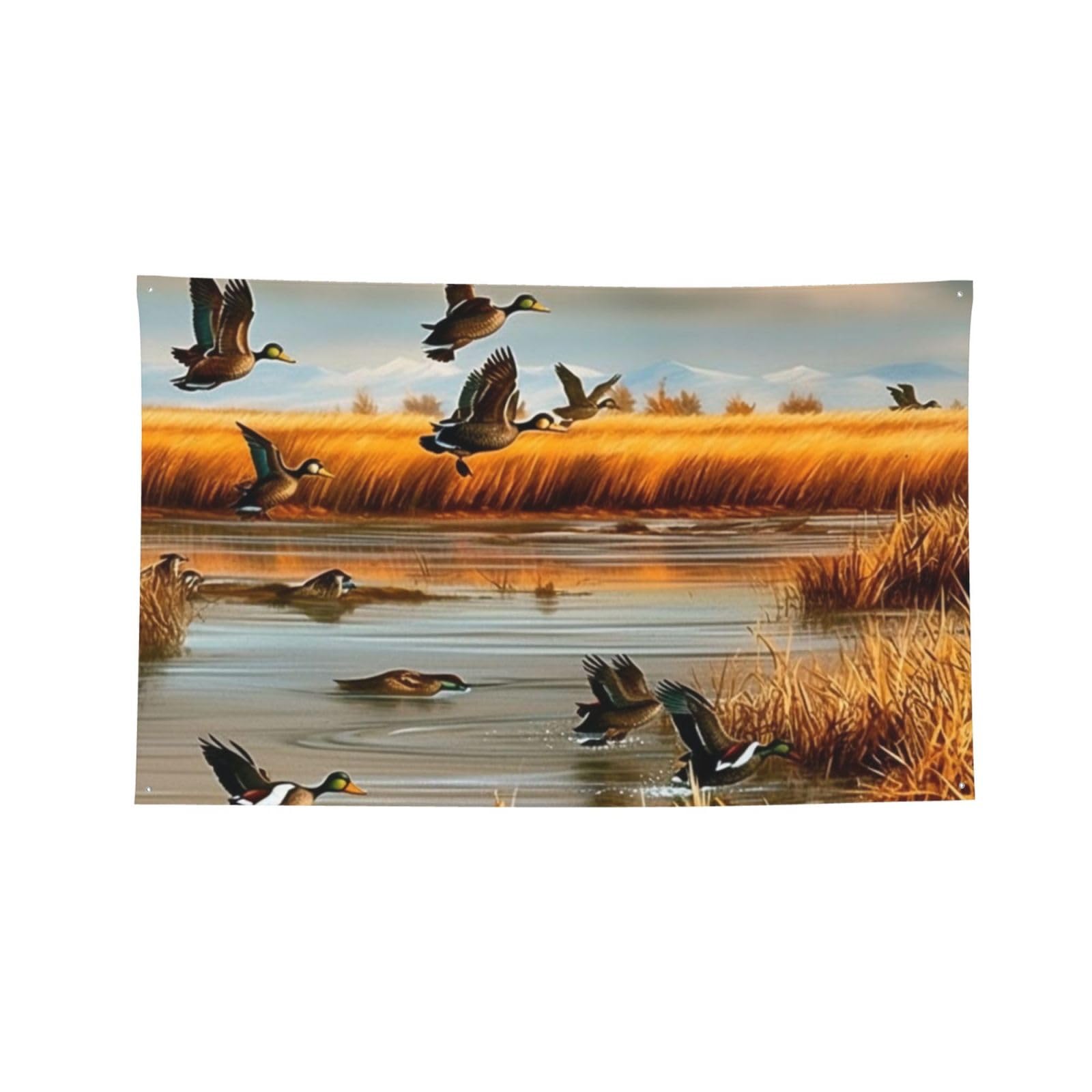 Bannière canard sauvage de chasse haut de gamme grand format pour intérieur et fête