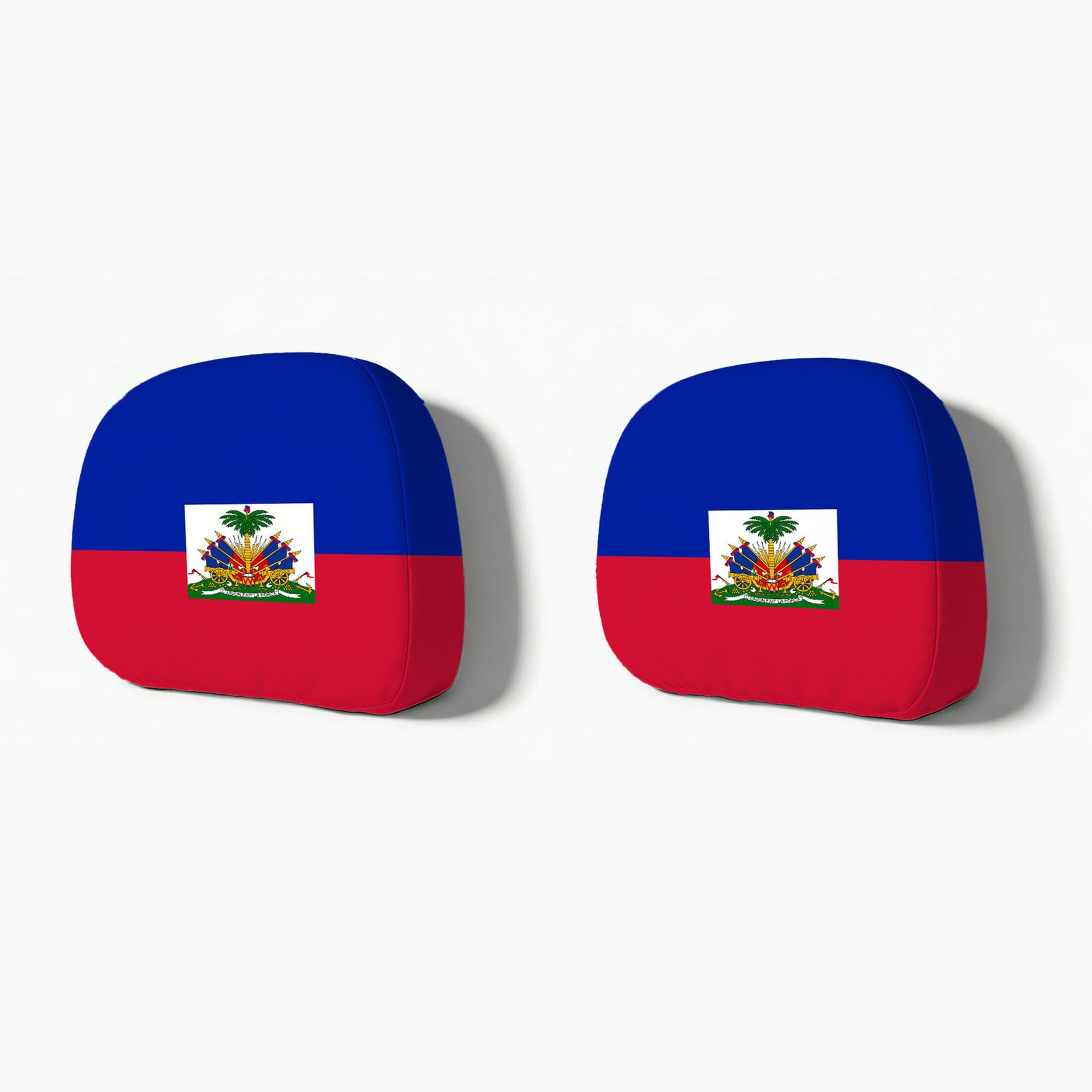 Housse d’Appui-Tête de Voiture pour Haiti Drapeau National Lot de 2 Protège Accessoire Supporter Football Décoration Intérieure Automobile Événements Sportifs Internationaux