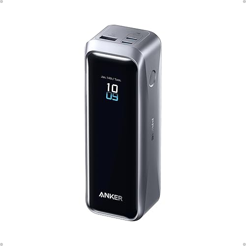 Anker Prime Power Bank, 20,100mAh 3-Port Portable Charger with 220W Max Output, Two-Way Charging, TSA-Approved, App Control, for MacBook, iPhone 17/16 Series, and More (Base Not Included)