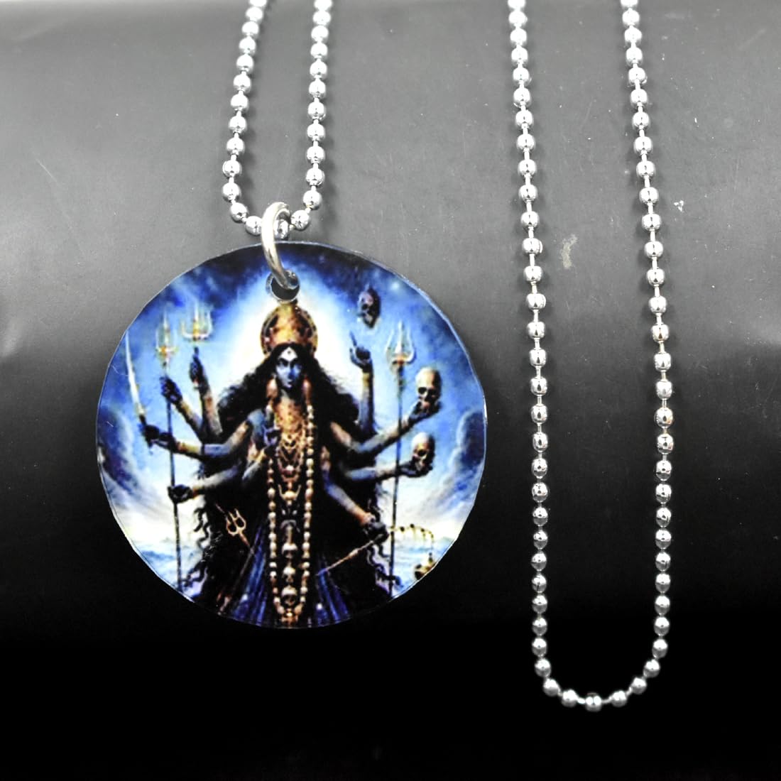 Maa Kali Maha Kali Acrylic Pendant with Bead Chain | Spiritual Devotional Jewelry-image-23