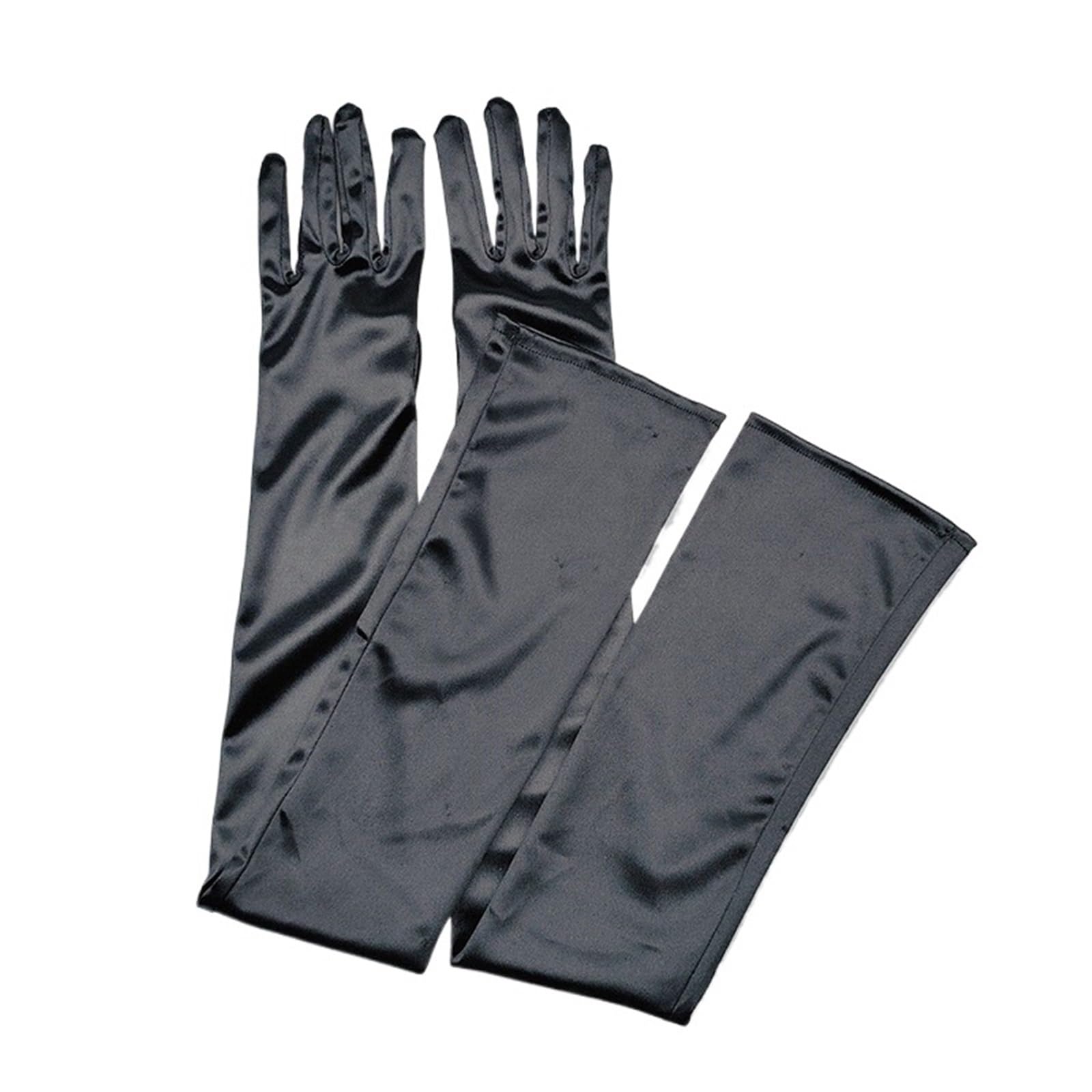 2 paia di guanti raso allungati da donna, for matrimonio, sera, etichetta, lunghi, accessori for abbigliamento Per Feste E Balli