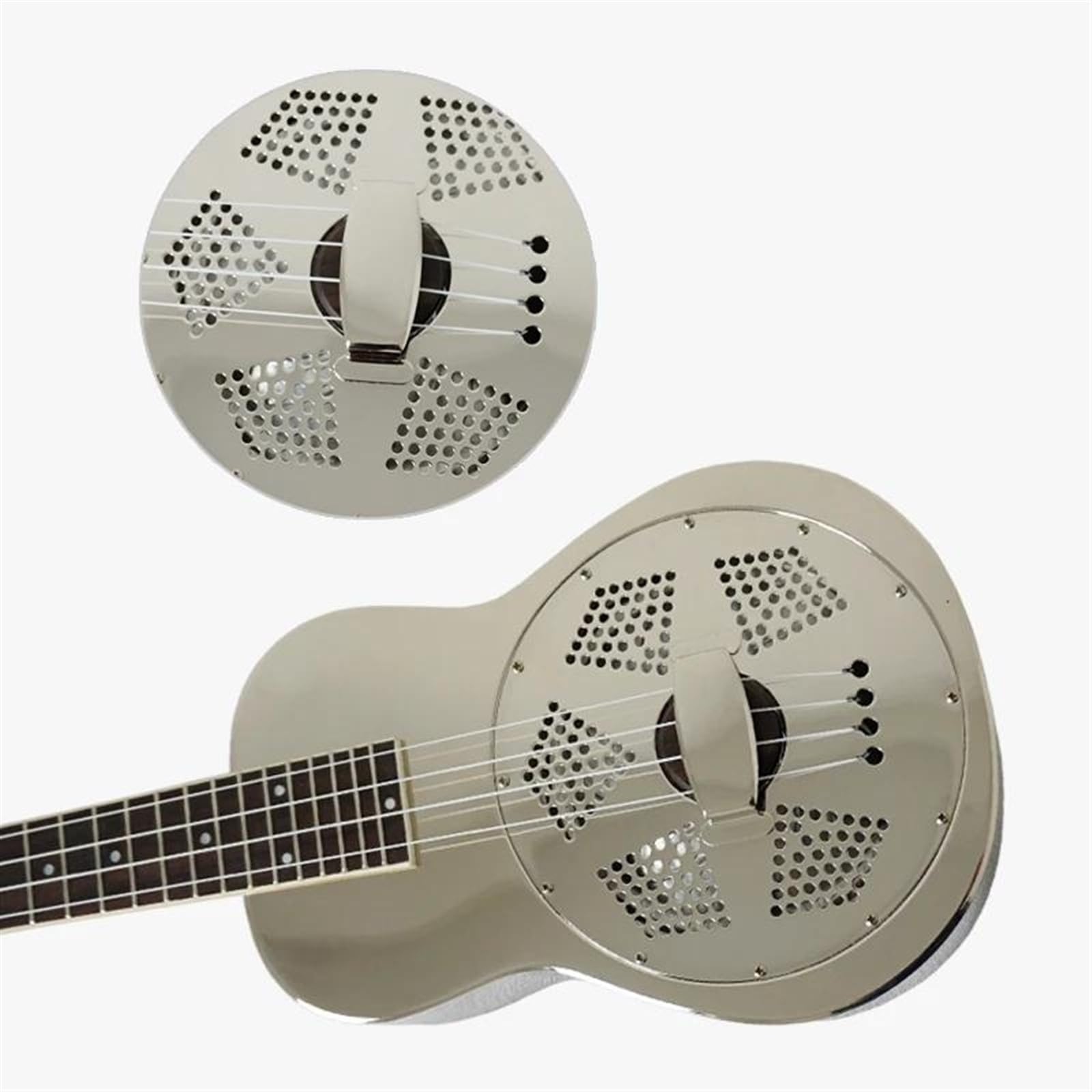 Ukulele Strumento Musicale Ukulele Da Concerto Ukulele Risonatore Con Corpo In Ottone Cromato E Finitura Lucida Con Custodia Rigida