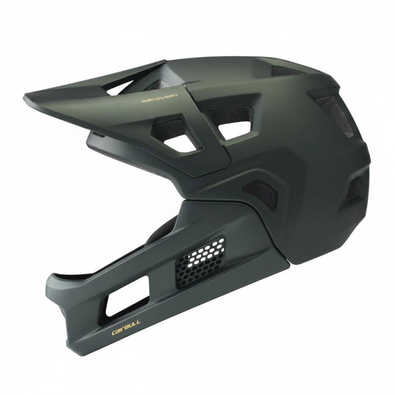 Mountain Bike Full Faces Helmet Removable Jaw Guard Full Faces Mountain Bike Helmet Breathable Shielded Gear for Trail Riding Moss Green-image-46