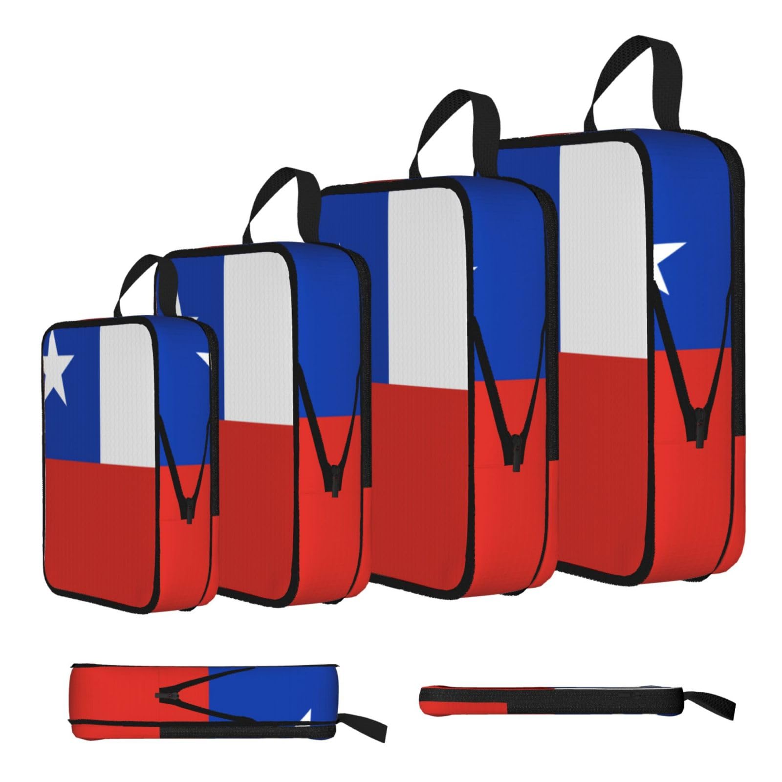 Sxzvvbn Black Flag Of Chile Compression Packing Cubes 4 Piece Set