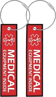 Medical BagTags, 2Pack CPAP & Medical Equipment Alert Tags, Durable PVC Medical Luggage Flight Tags for Travel, Mobility Device & Unique Identification(4.9inch*1.18inch)