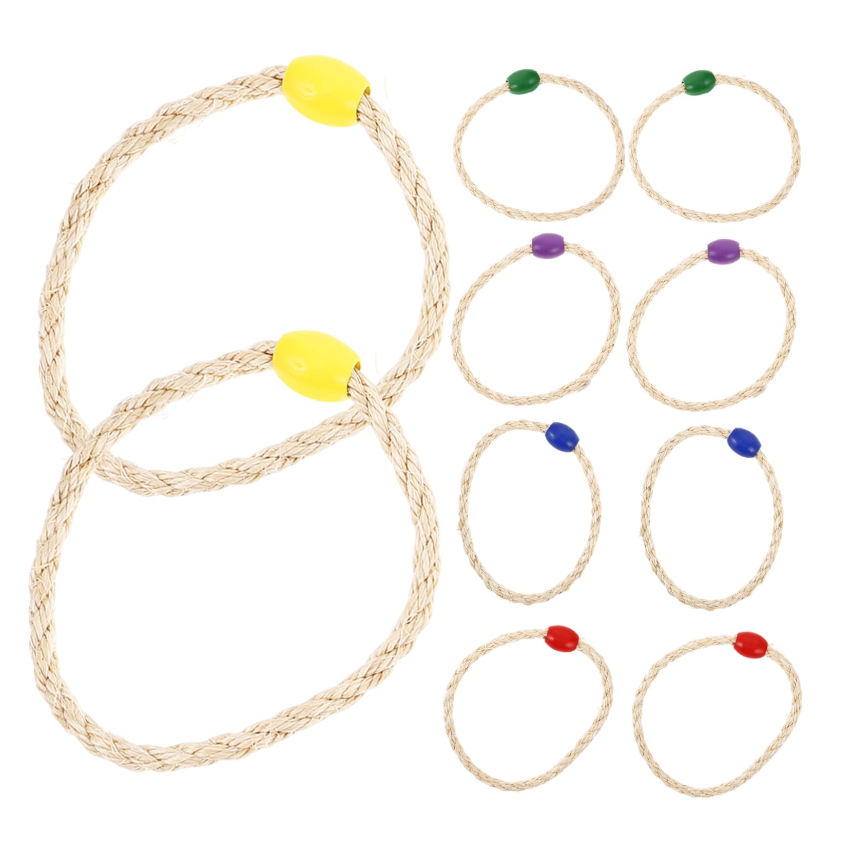 Mikikit 10pcs Colorful Ring Toss Set Durable Rope Ring Toss for Outdoor Games Carnival Fun and Skill Development Activities Suitable for Boys