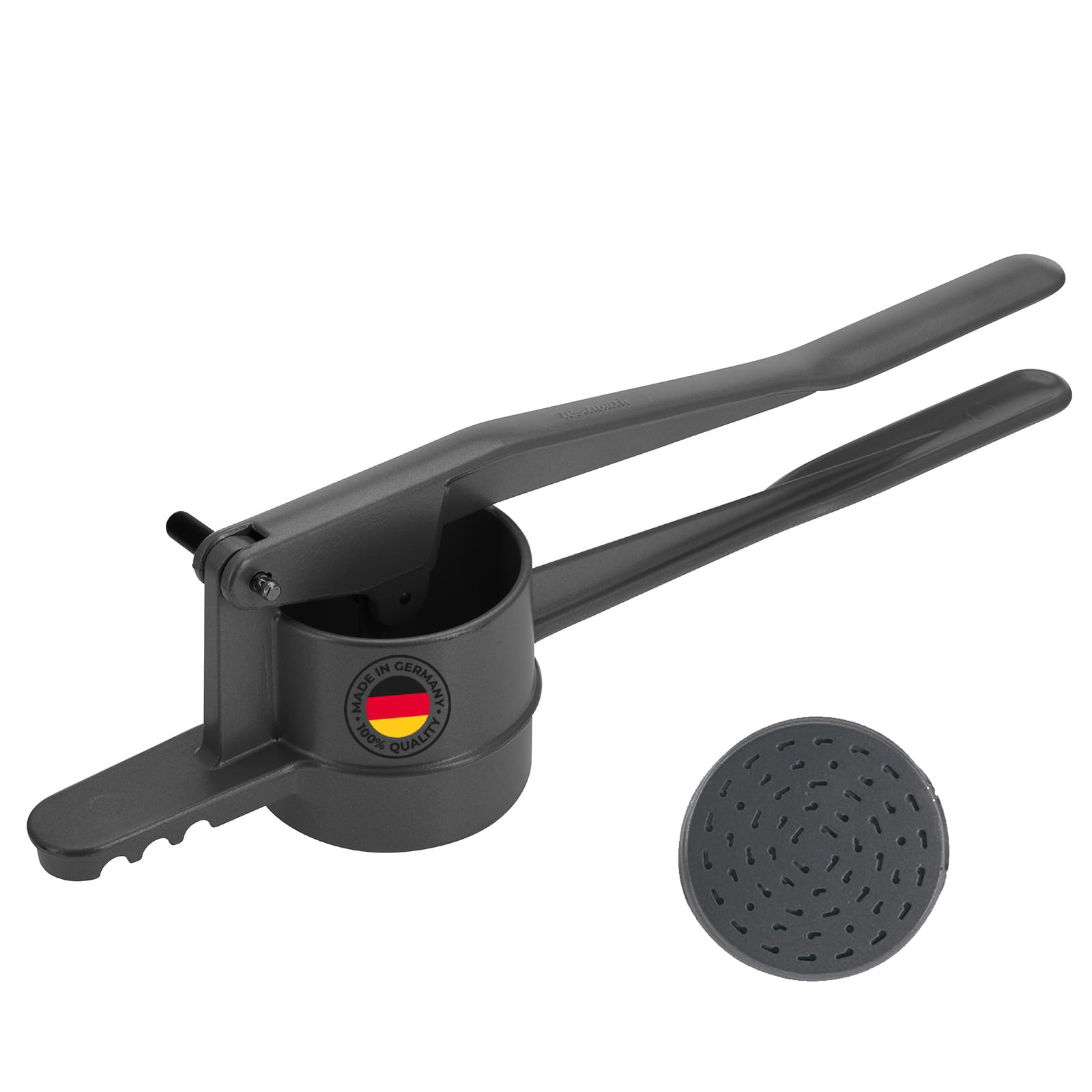Westmark Schiacciapatate per spaetzle e patate, con fori per spaetzle fatti a mano, rivestimento speciale di alta qualità, alluminio, lunghezza: 41 cm, colore: antracite, 6120226Z.