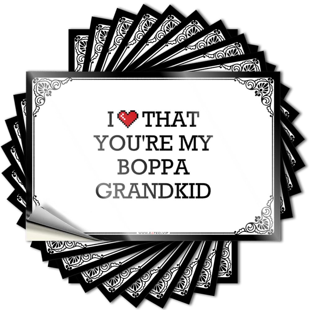 Life Quote Durable Cover | I Love that You're My Boppa Grandkid Retro Self Adhesive Sticker for Double DIY(8X12CM)