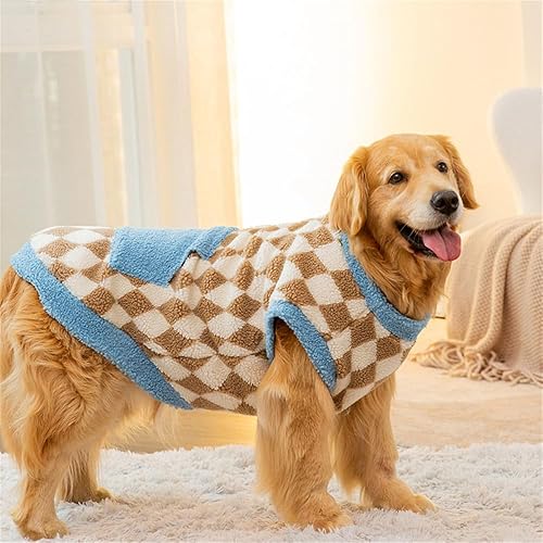 Miniatura 3 de Suéter de Navidad para perros grandes, chaleco de forro polar clásico a cuadros, abrigo de invierno para cachorros, ropa cálida para razas grandes,