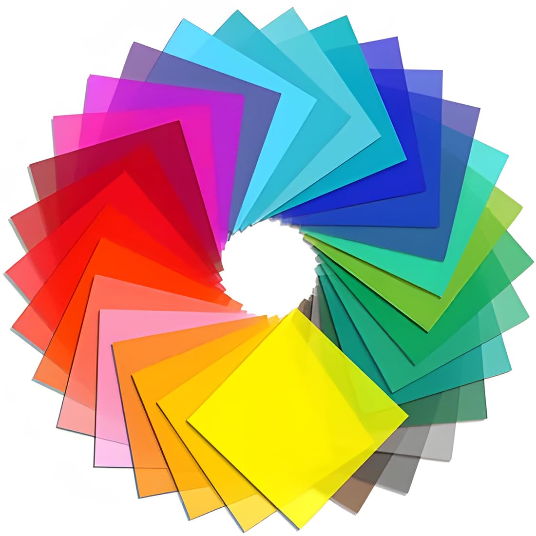 120 Pièces Film Cellophane Coloré 19x19cm - Feuilles Transparentes Pour Artisanat, Cadeaux Et Activités Enfants