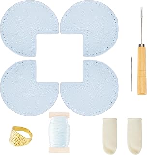 WEBEEDY Bag Corner Repair Bag Corner Fix Protector for Beginners and Professionals Leather Repair Kit with Bag Patch,Needle,Thread,Thimble,Finger Cots,Birthday Gift(Purple)