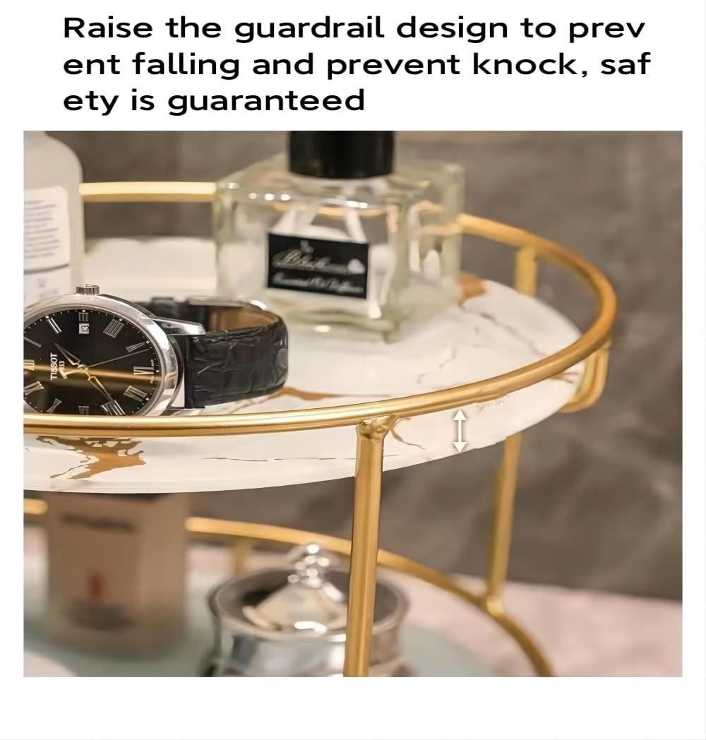 SUJIOWJNP Gold Storage Rack, Bathroom Table Shelf, Perfume Tray, Beautiful Appearance, Super Capacity, Complete Your Daily Storage (QS-20-1) (QS-18)