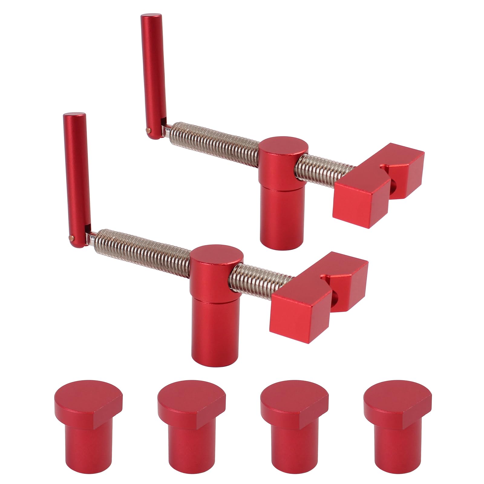 Lot de 2 pinces pour établi de table avec 4 pinces de banc pour chiens - Pour crochet de banc - Trou de 20 mm - Pour le travail du bois - Fixation rapide en laiton