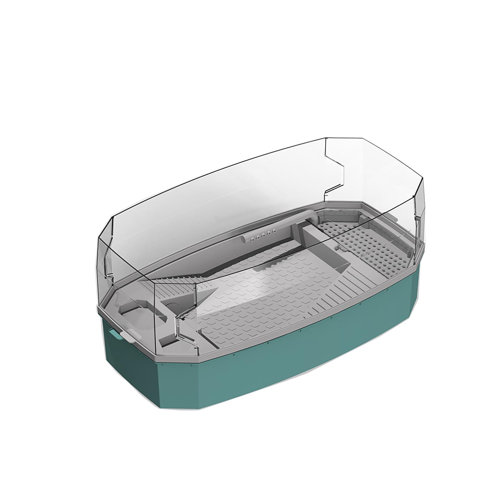 Tanque multifuncional para tortugas con tapa, diseño antiescape, hábitat de tortuga con bomba de agua y sistema de filtración, adecuado para deslizadores de orejas rojas y otras tortugas (azul,