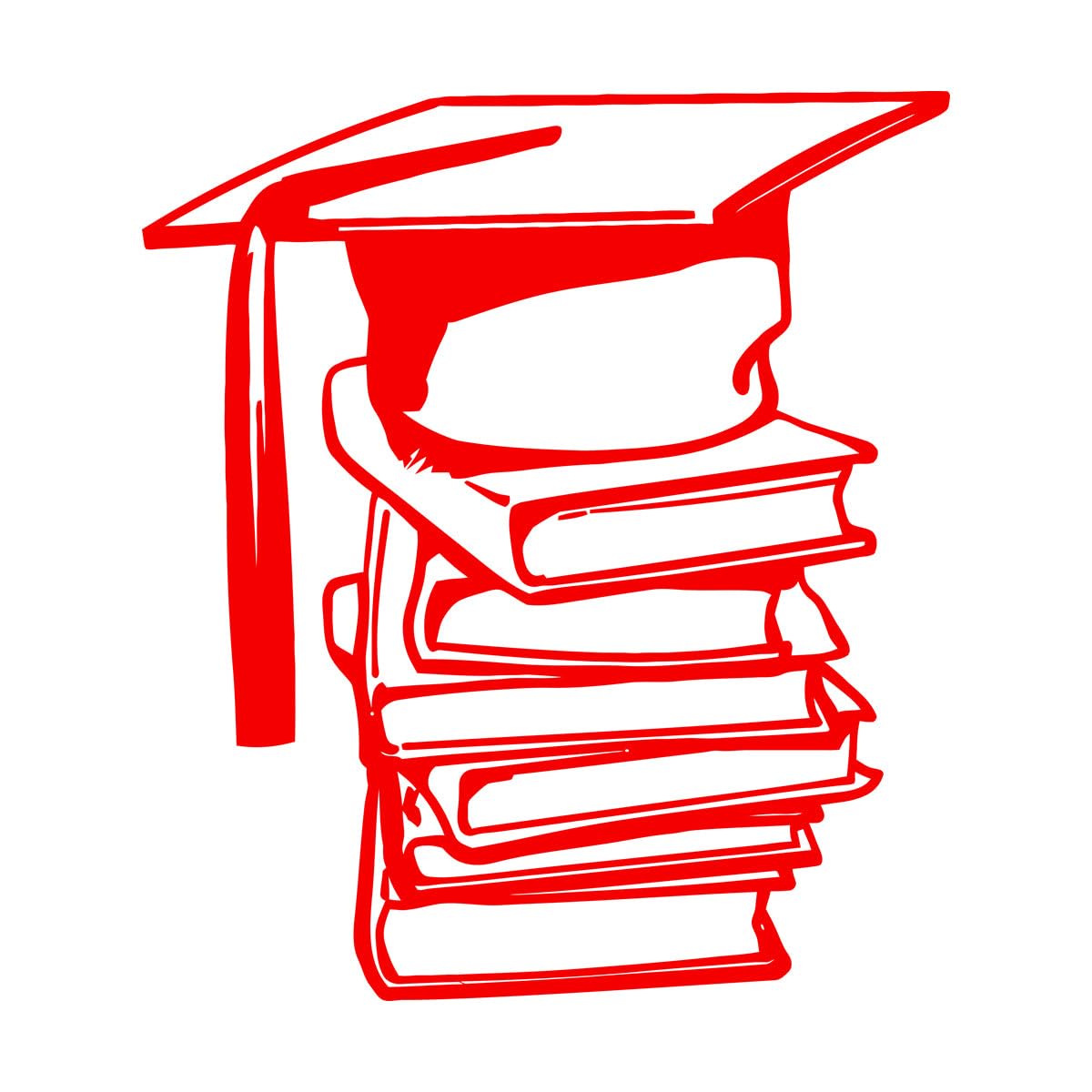 Fine Carving Decals Academic Cap Books Graduate School Class 81x93.6cm Can Modify and add Information Extra Large red