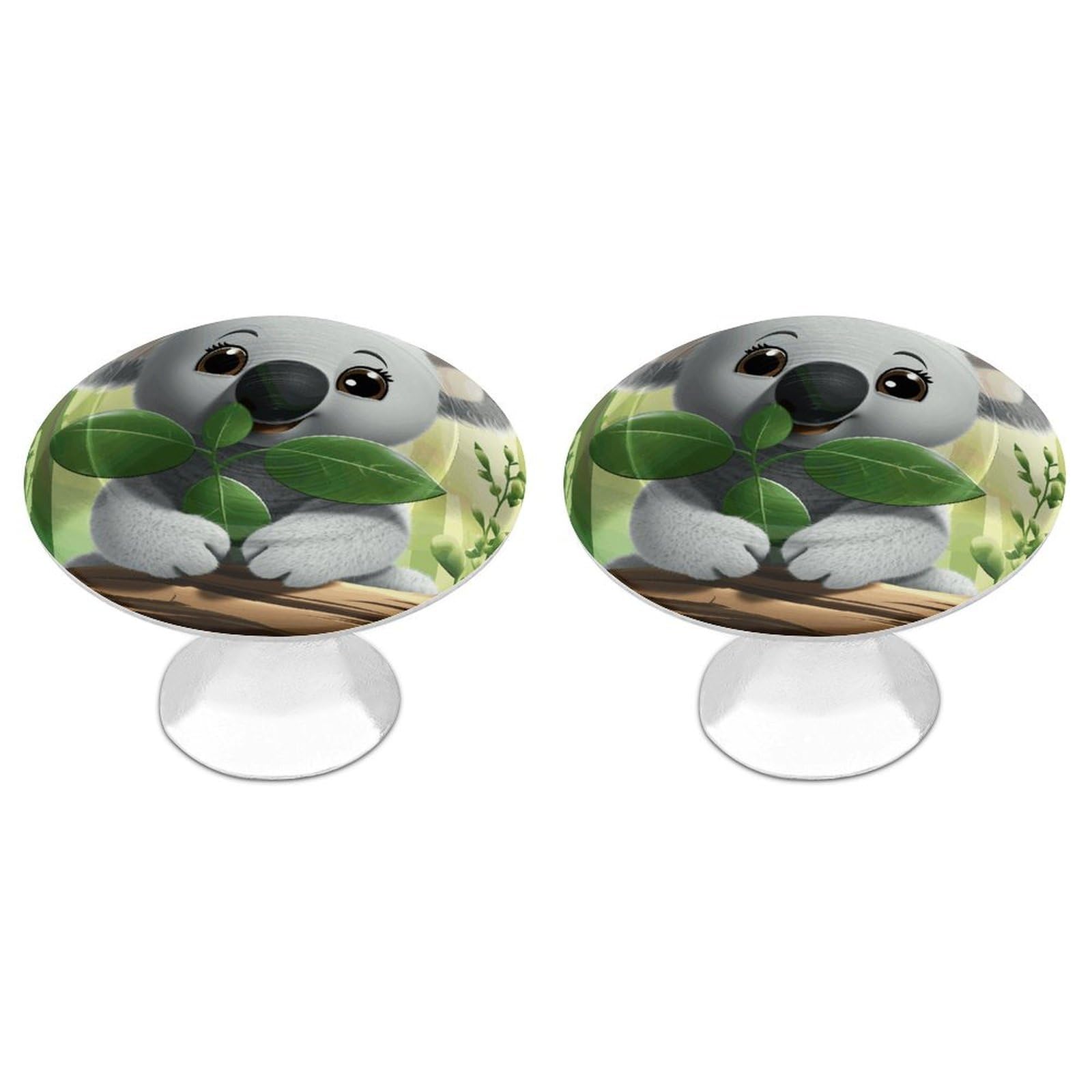 FekiLoot Koala Cabinet Knobs for Kitchen Ornament, Round Zinc Decorative Drawer Pulls for Cabinets Trendy, Dresser Drawers Pulls Bathroom Dresser Knob with Screw