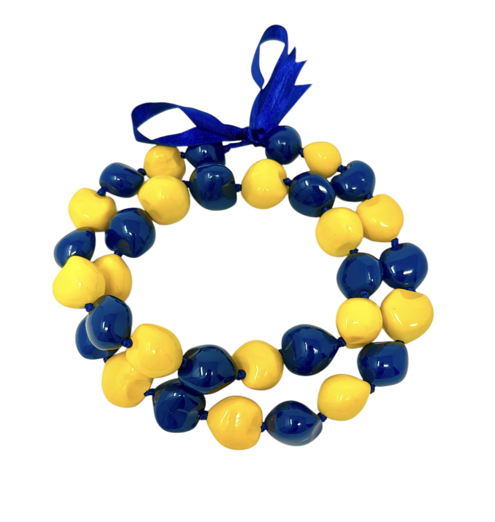 Hawaiian Kukui Nut Lei Necklace - Adjustable 32 Inch - Great for Color Themed Events, Graduation, Parties, and Much More! - Made in Philippines