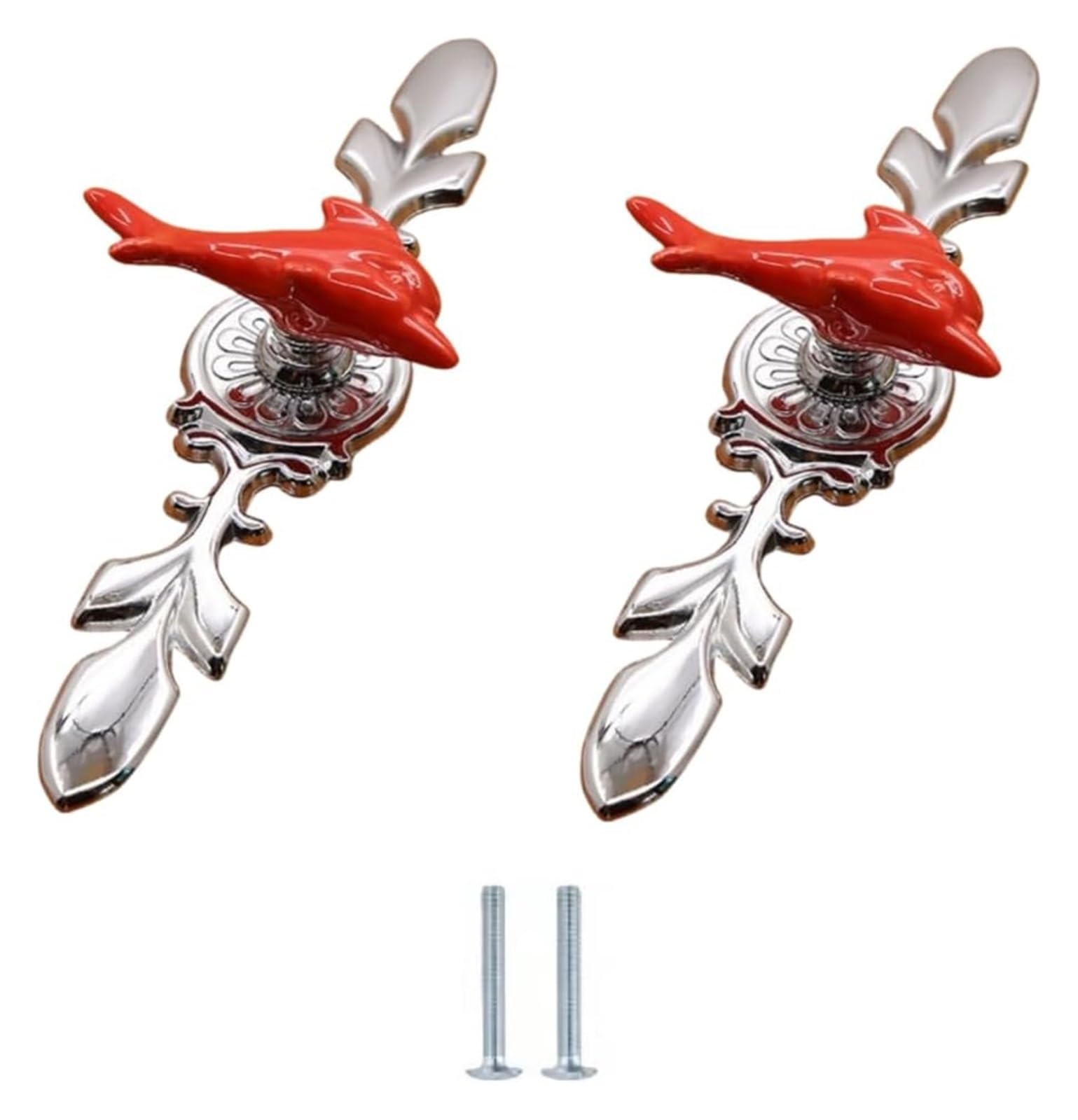 LQZAXSRDR Ceramic Cupboard Drawer Handle Knobs, Ceramic Zinc Alloy Kitchen Door Knobs Pack of 2 Red for Cabinets Drawers(Red Dolphin-Large)