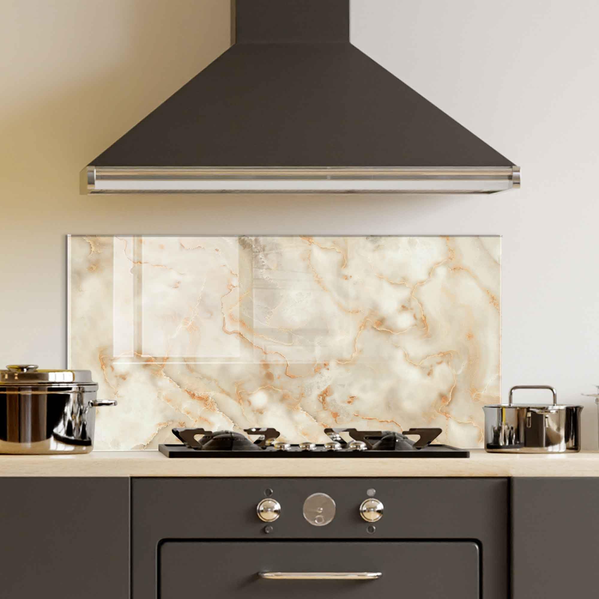 Roggmard Tempered Glass Kitchen Backsplash, Stove Back Top Cover, Splashback Tile, Kitchen Sink Cover Splash Guard, Home Kitchen Decor (36x30''-(91x76cm))