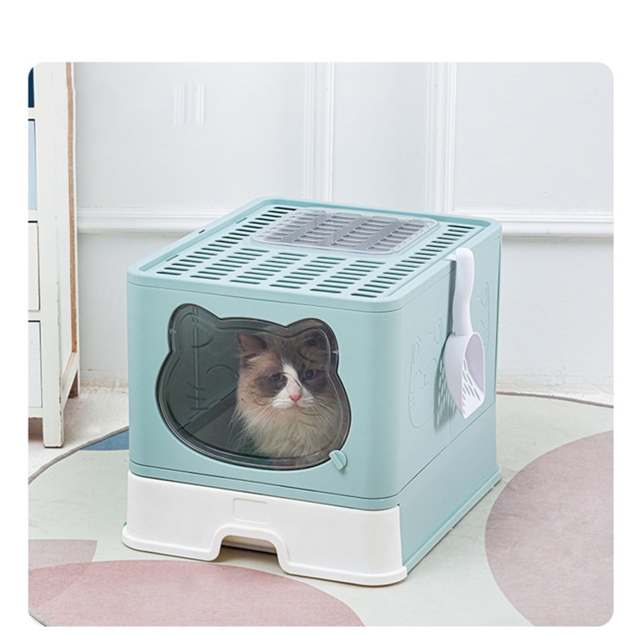 Amazon | [AP・Room] 猫 猫用 カラー3 トイレ カバー トイレ容器