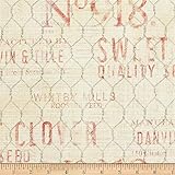 Susan Winget Farmhouse Rooster Chicken Wire Basketweave Red, Fabric by the Yard