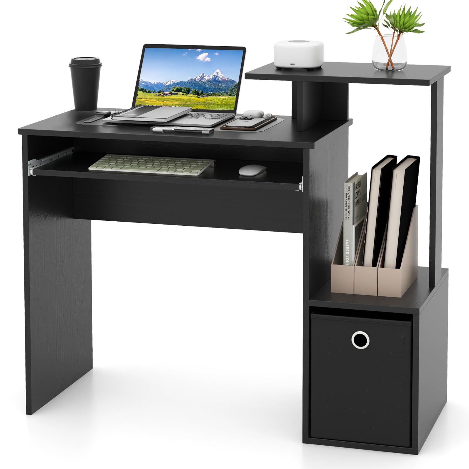 Amazon.com: Giantex Computer Desk with Keyboard Tray, Compact Home