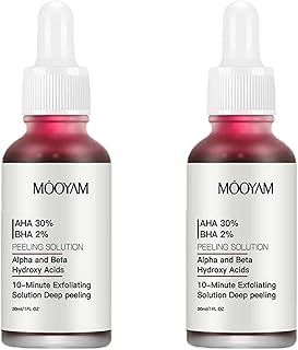 Peeling Solution AHA 30% + BHA 2% Exfoliating Facial Serum Chemical Peel for Face Fighting Blemishes Reduces Pore Congestion and Fine Lines, 1.0Fl Oz/30ml (2 PCS)