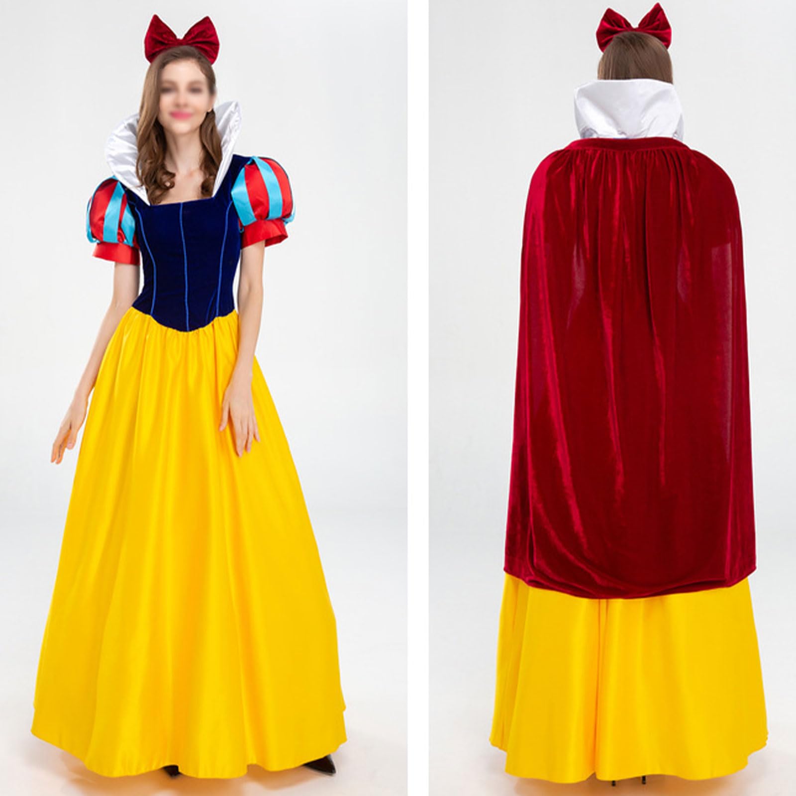 FGRID Damska sukienka księżniczki Cosplay, seksowna bajkowa królewna śnieżka przebranie, plus rozmiar balu kostium na Halloween element ubioru