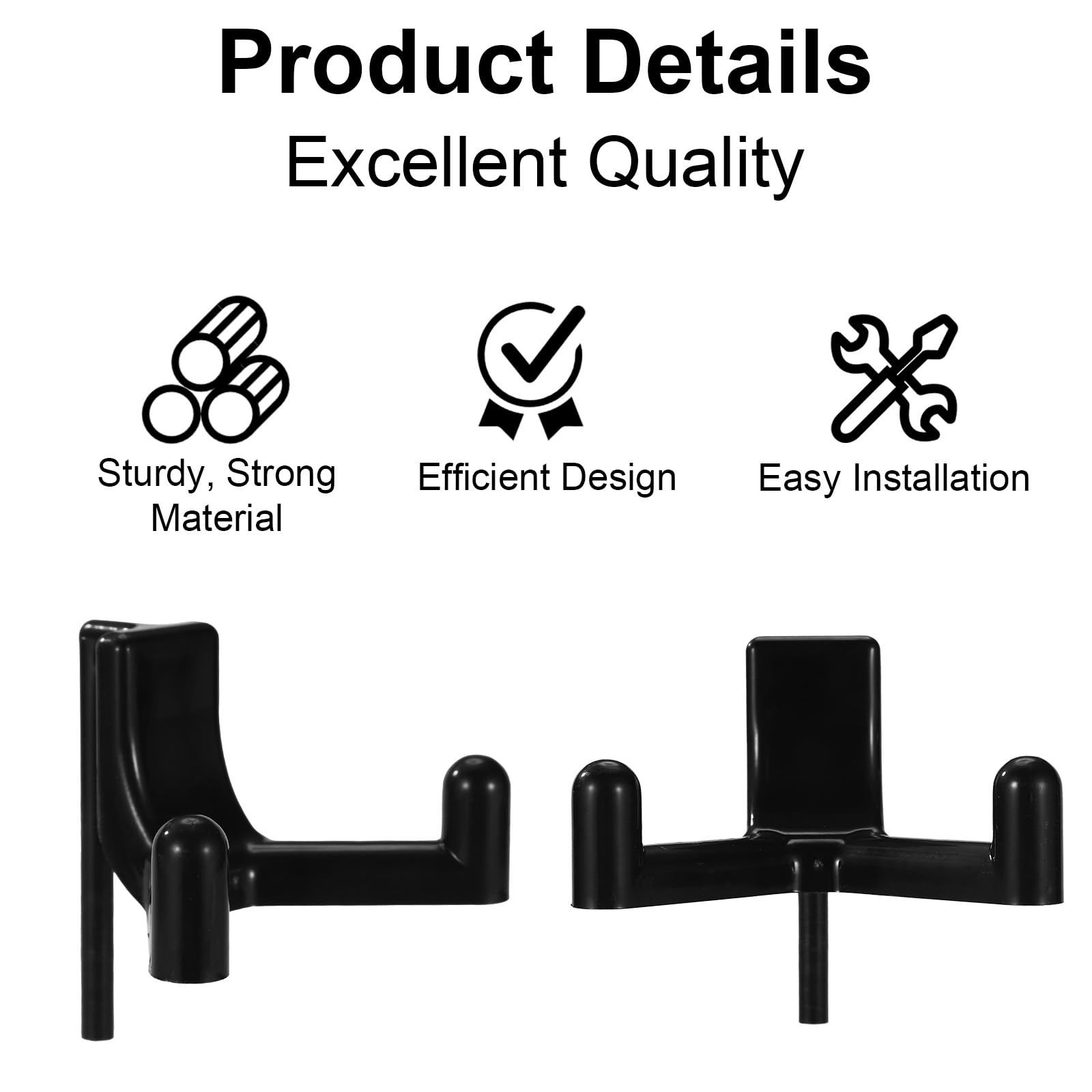 Sinbana 7pcs Storage Shed Hooks for Rubbermaid Heavy-Duty Sturdy Plastic Garden Tool Hanging Hooks Easy-to-Install Wall Hanger Rack for Outdoor Shed Garage Organizing Tools and Saving Space (Black) - Image 4