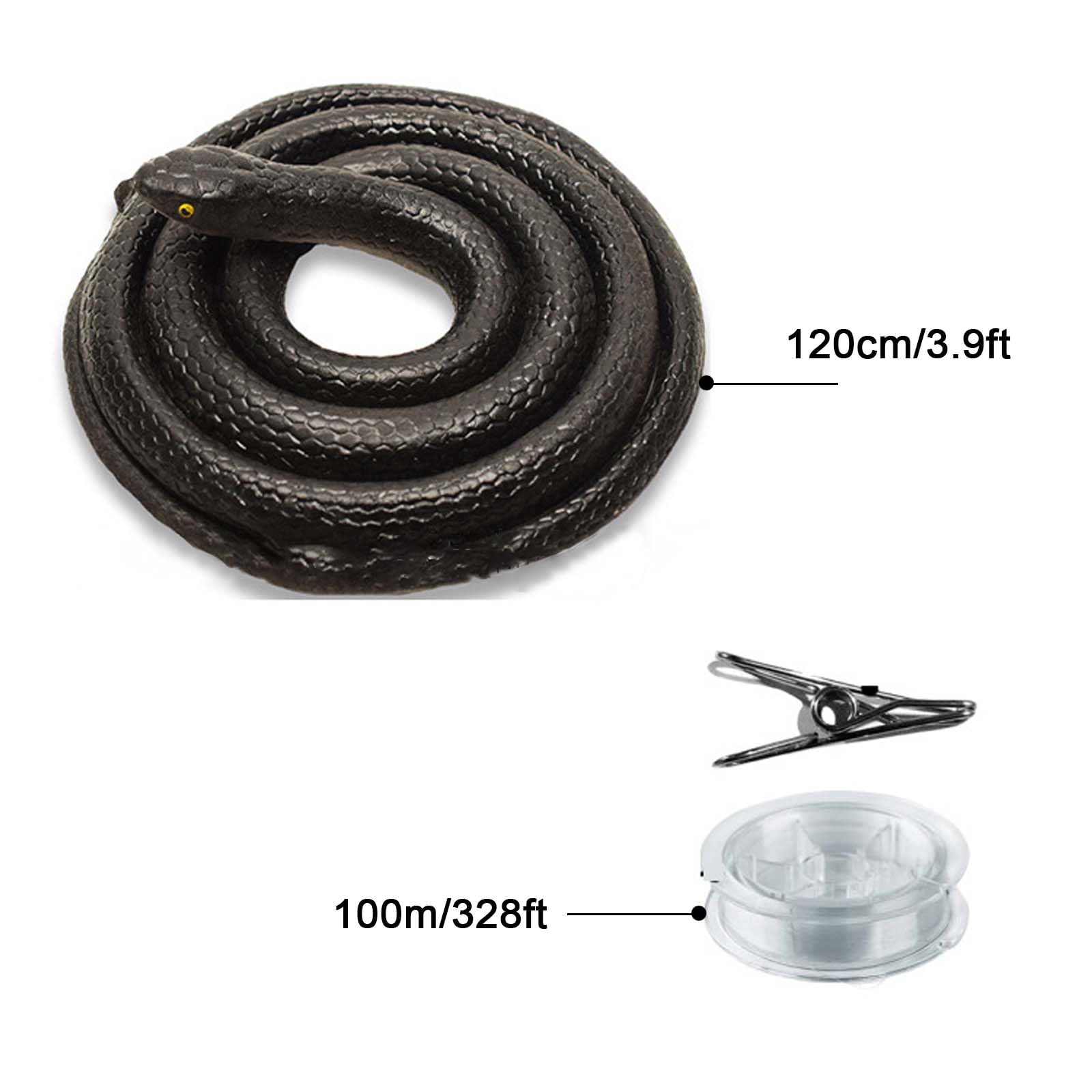 47" Lifelike Realistic Fake Snake Toys, AWAVM Snake Prank with String & Clip, Snake is Following u for Prank Props Trick Snake as April Fool's Day Halloween Scary Gag Gift Party Decoration - Image 2