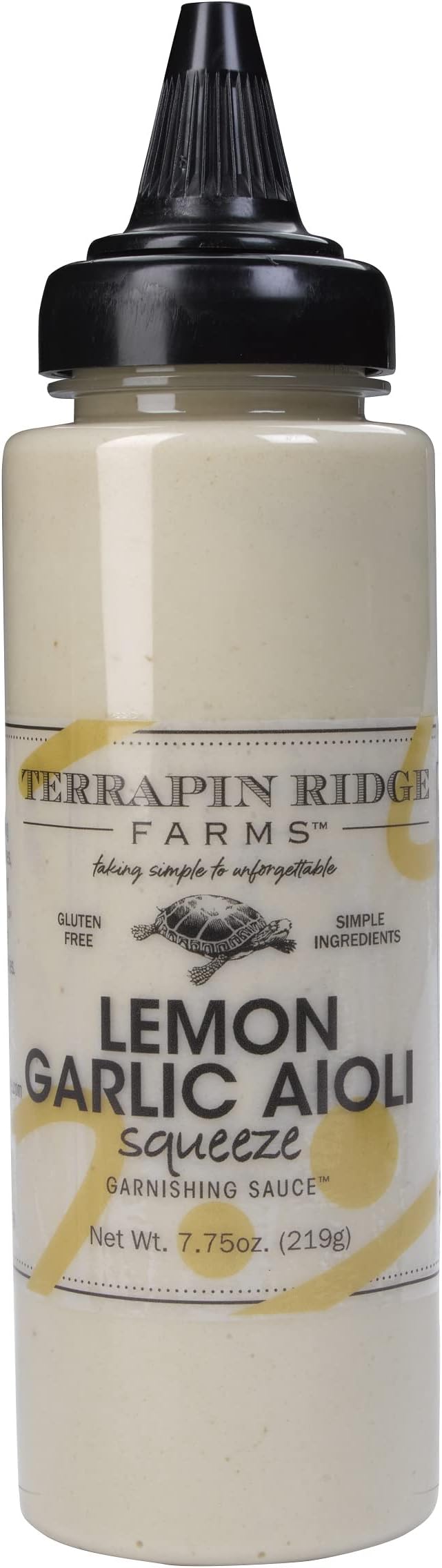 Terrapin Ridge Farms Lemon Garlic Aioli Garnishing Sauce – One 7.75 Ounce Squeeze Bottle