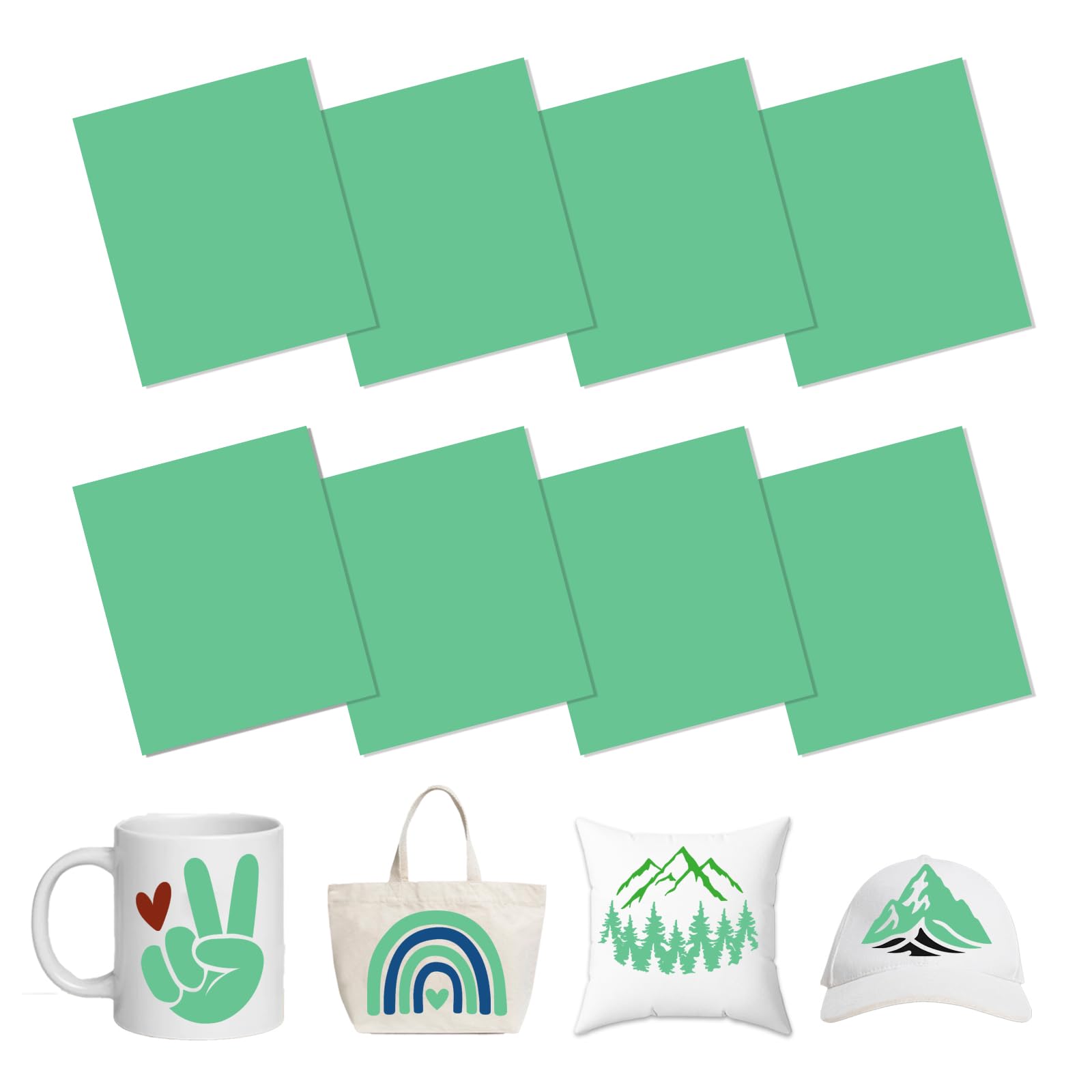 Green Blue Sublimation Transfer Ink Paper 8pcs 12 * 10in