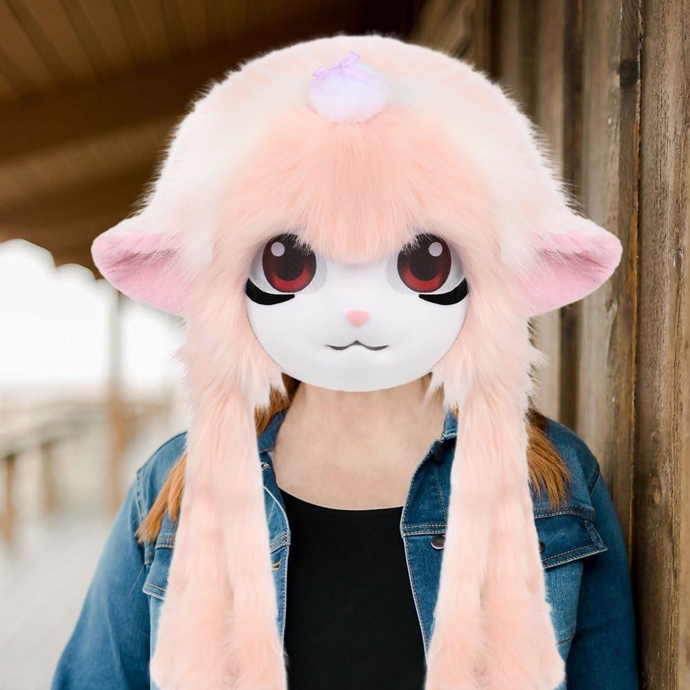 Copricapo in Peluche a Forma di Animale, Maschera Integrale Pecora, Accessorio per Costume per Feste in Maschera E Cosplay.