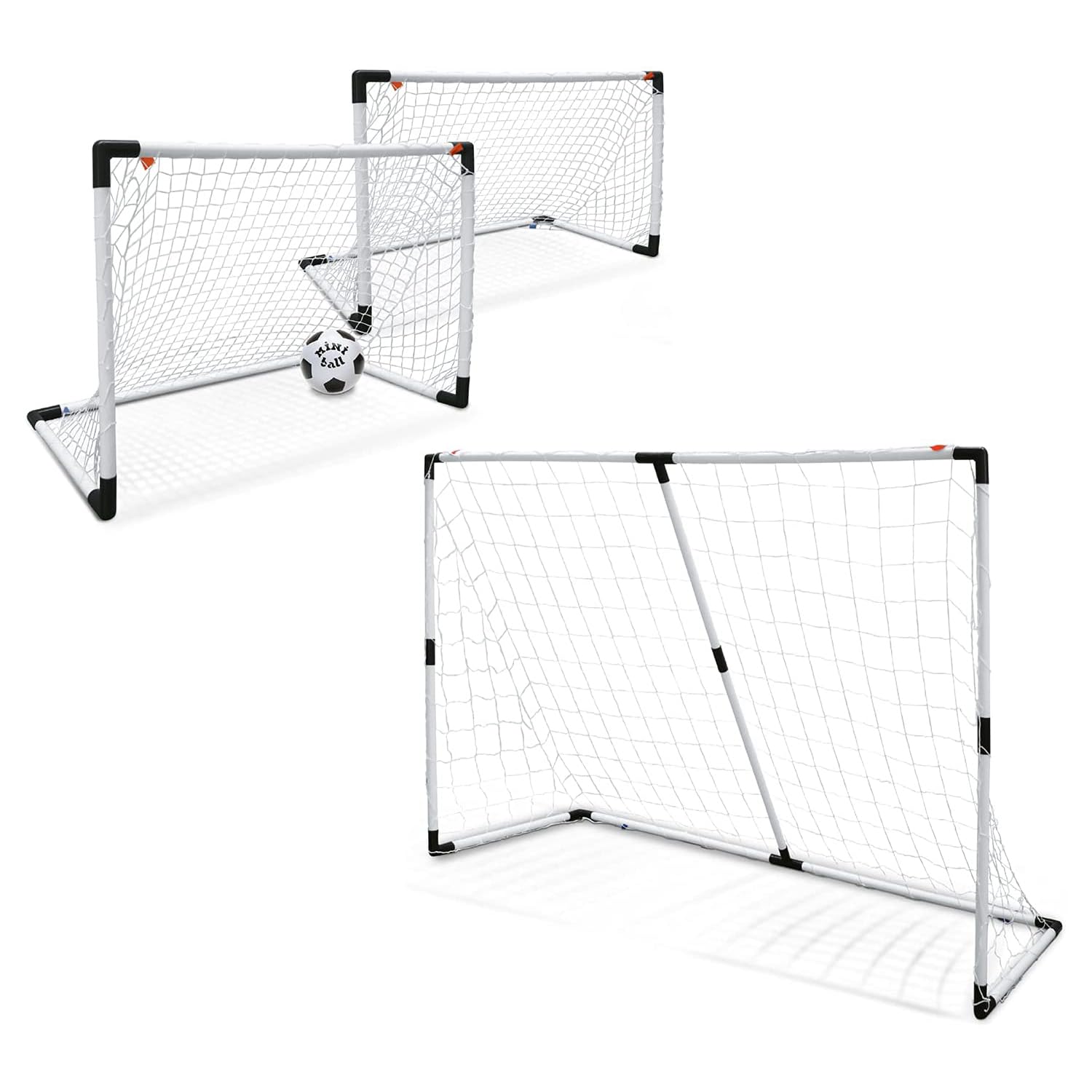 Mondo 18054 – 2 w 1 Goal Post, 2 bramki 91,5 x 63 cm lub 1 bramka 183 x 121 cm i mini piłka