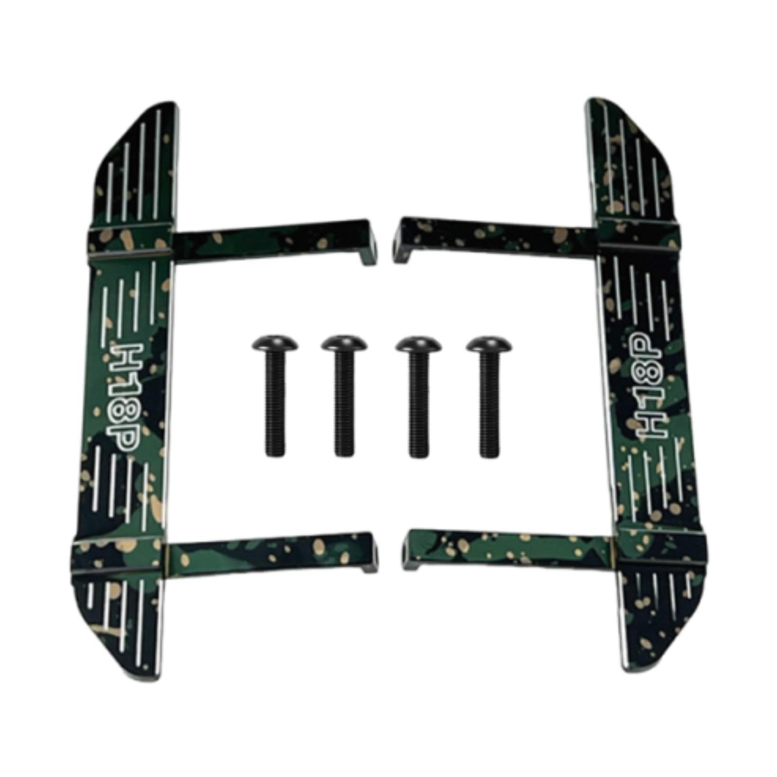 Baoblaze Pedana Laterale per Auto RC, Metallo, Piastra Laterale per poggiapiedi per Modello RC Crawler in 1:18 H18P, Accessori per, Verde Scuro