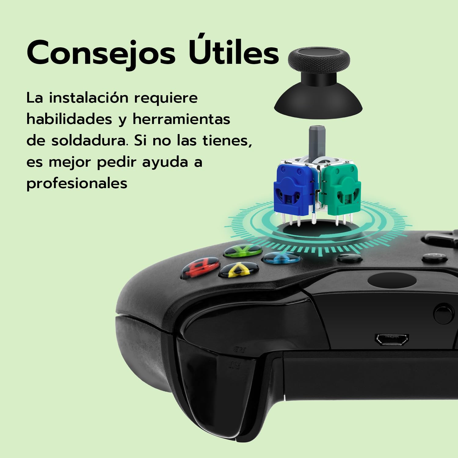 Mcbazel Hall Effect Analog Joystick Kit de Reparación de Repuesto para Mando Xbox Series X&S/One/One X/One S, con Thumbsticks de Repuesto y Kit de Reparación