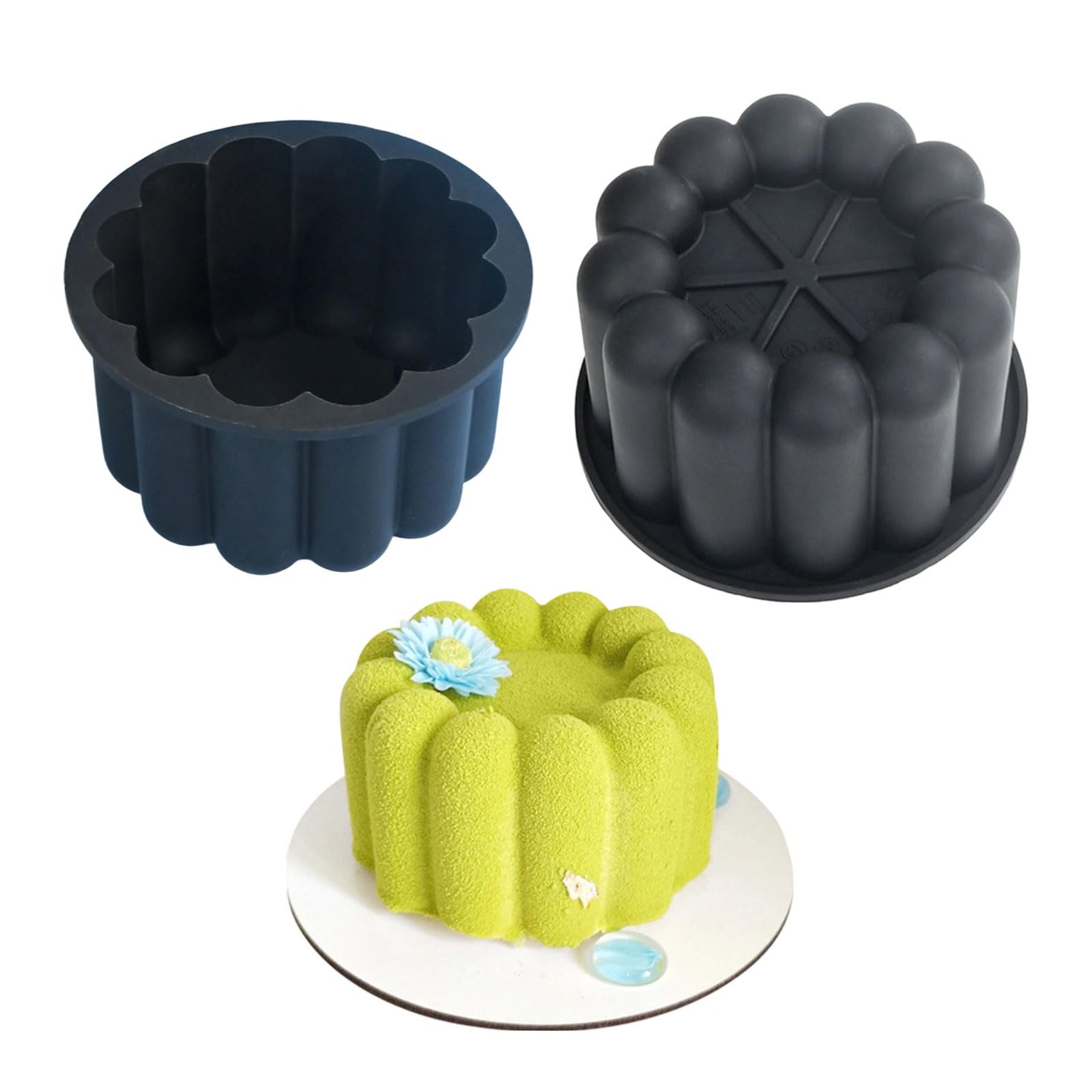 Maxtonser 2pcs Flower Petals Chocolate Baking Mould Food Grade Silicone Mousses Cake for Family Gatherings and Celebration