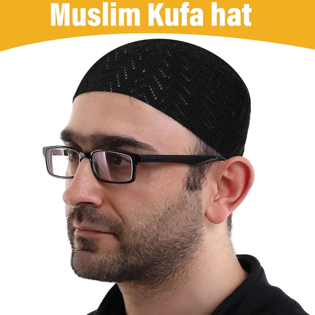Cappelli da uomo, cappello musulmano turco, cappello musulmano musulmano, cappello nero musulmano, regali islamici Ramadan Eid