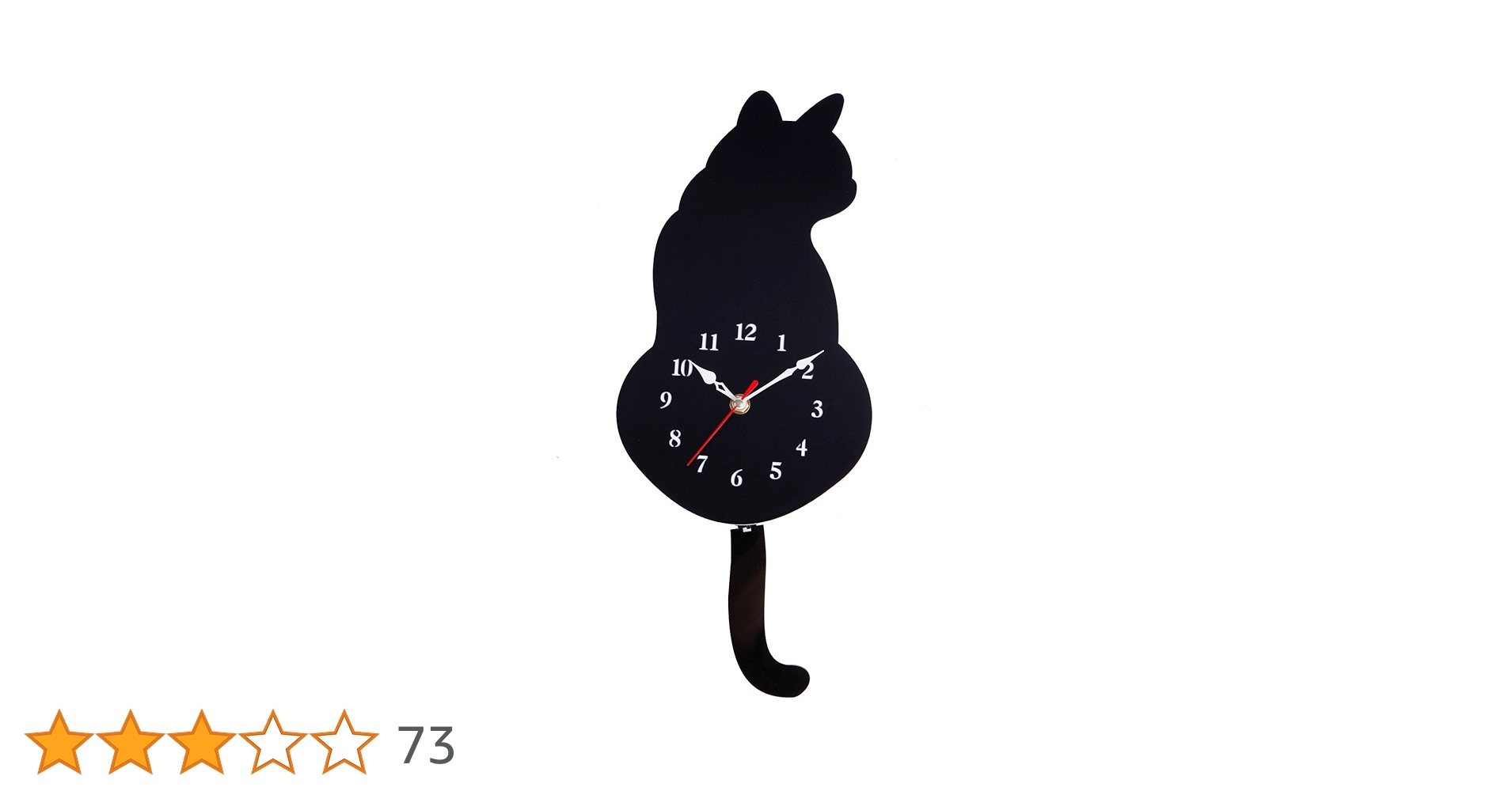 Amazon.co.jp: Smiti しっぽが揺れる 猫の 振り子時計 掛け時計