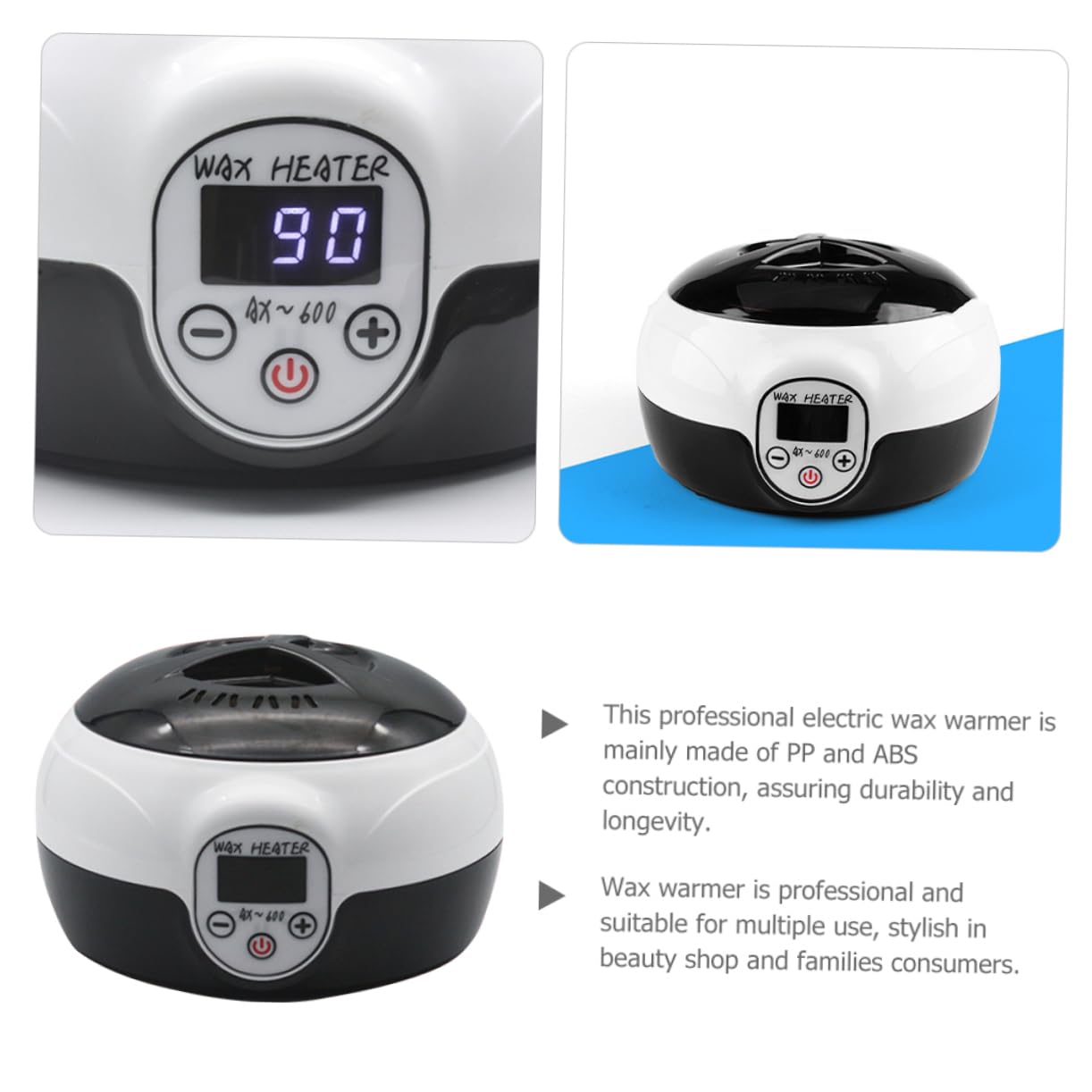 Scaldacera Elettrico per Ceretta 145w in Abs e Pp, Nero | Uso Domestico e Spa, Potenza 145w, Finitura Contemporanea, Formato Compatto per Scioglimento
