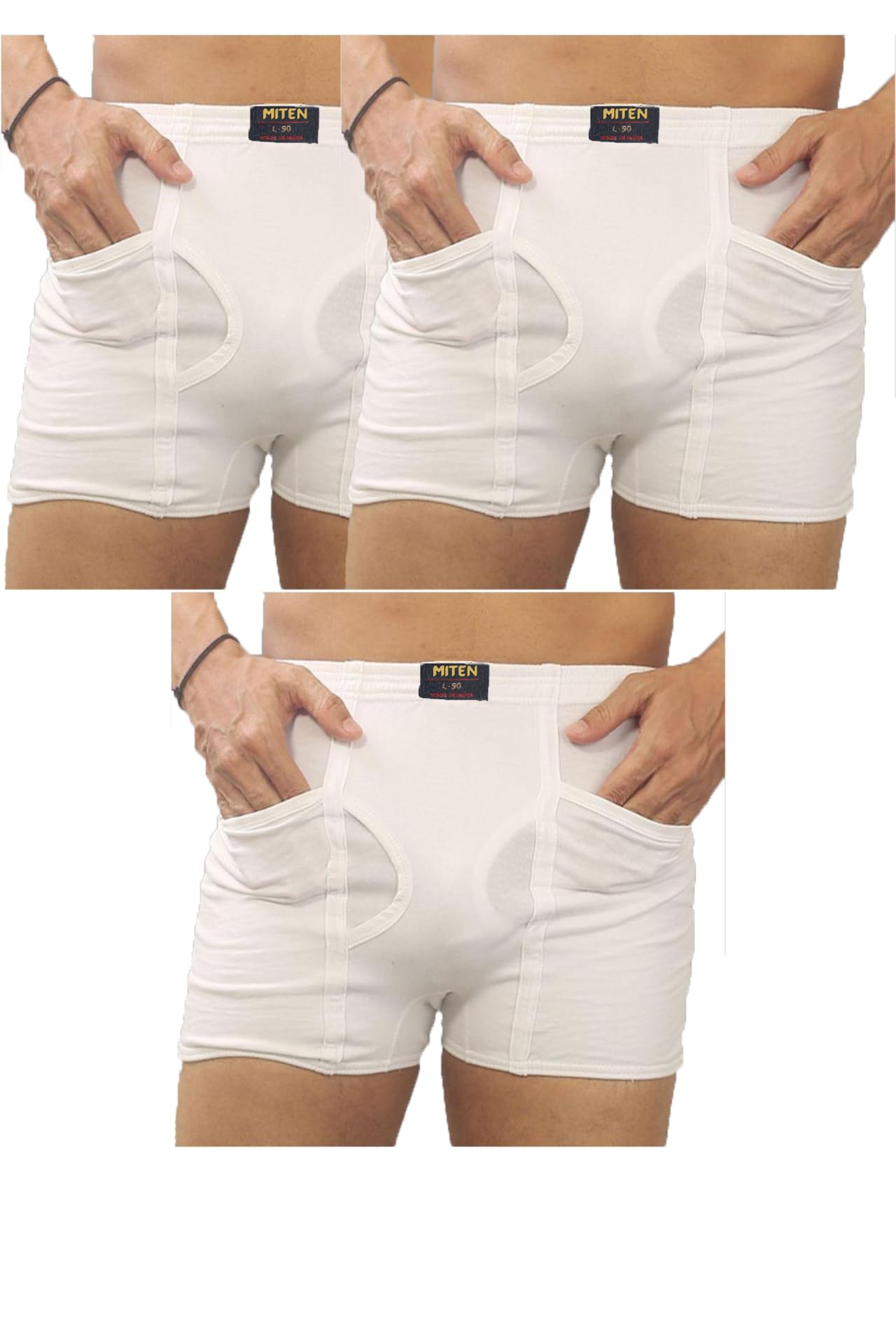 Cotton Mens Underwear - 3 Pack,White-image-13
