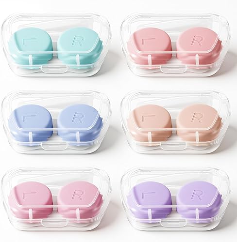 6 fundas para lentes de contacto con herramienta aplicadora de lentes de contacto, estuche portátil de contacto de viaje para viajes al aire libre,