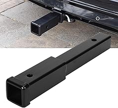 12" Hitch Receiver Extension Tow Extender 2" Receiver Adapter Square Weight 1500KG Hitch Receiver Extender for Tow and Riser Bike Rack No Tools or Drilling Required (Black)