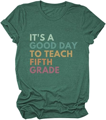 Miniatura 2 de Camiseta con texto en inglés "It's A Good Day to Teach Fifth Grad" para mujer, camiseta de agradecimiento para profesores, camisa de regalo para