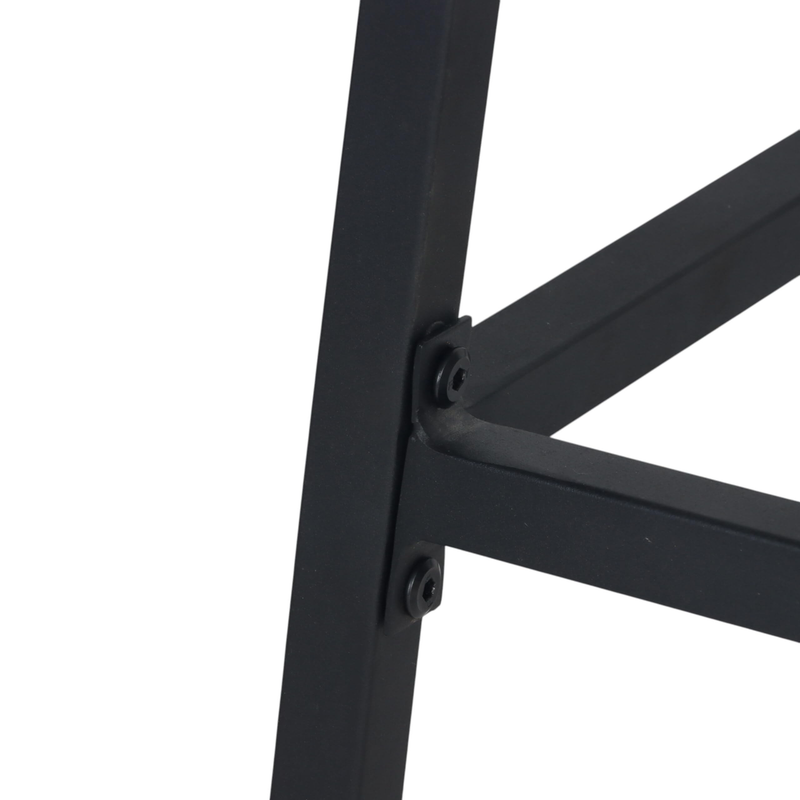 Relaxdays Tabourets de Bar, Lot de 2, H x P : 65 x 32 cm, Repose-Pieds, Aspect Bois & métal, Style Industriel, Brun/Noir
