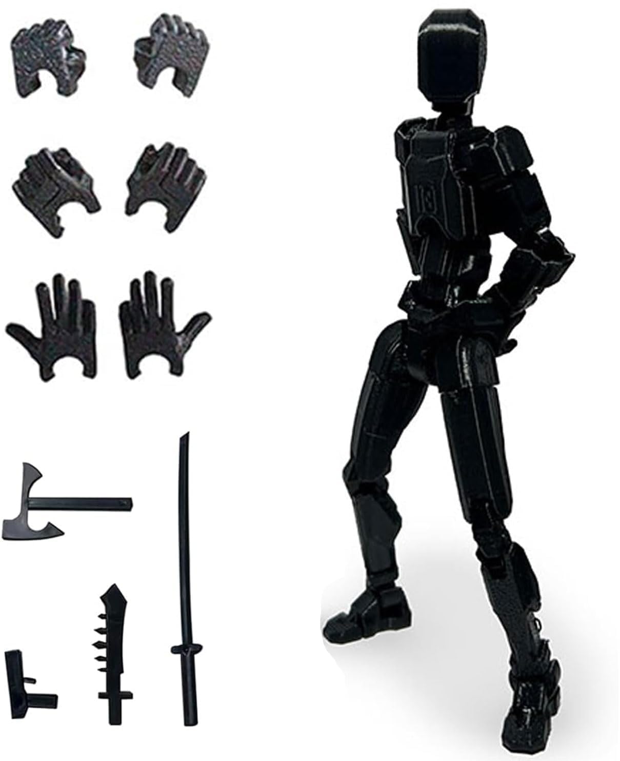 Titan 13 Multi-Jointed Action Figure, 3D Printed Movable Black Dummy, Perfect for Collectors, Game Gifts & Valentine’s Day