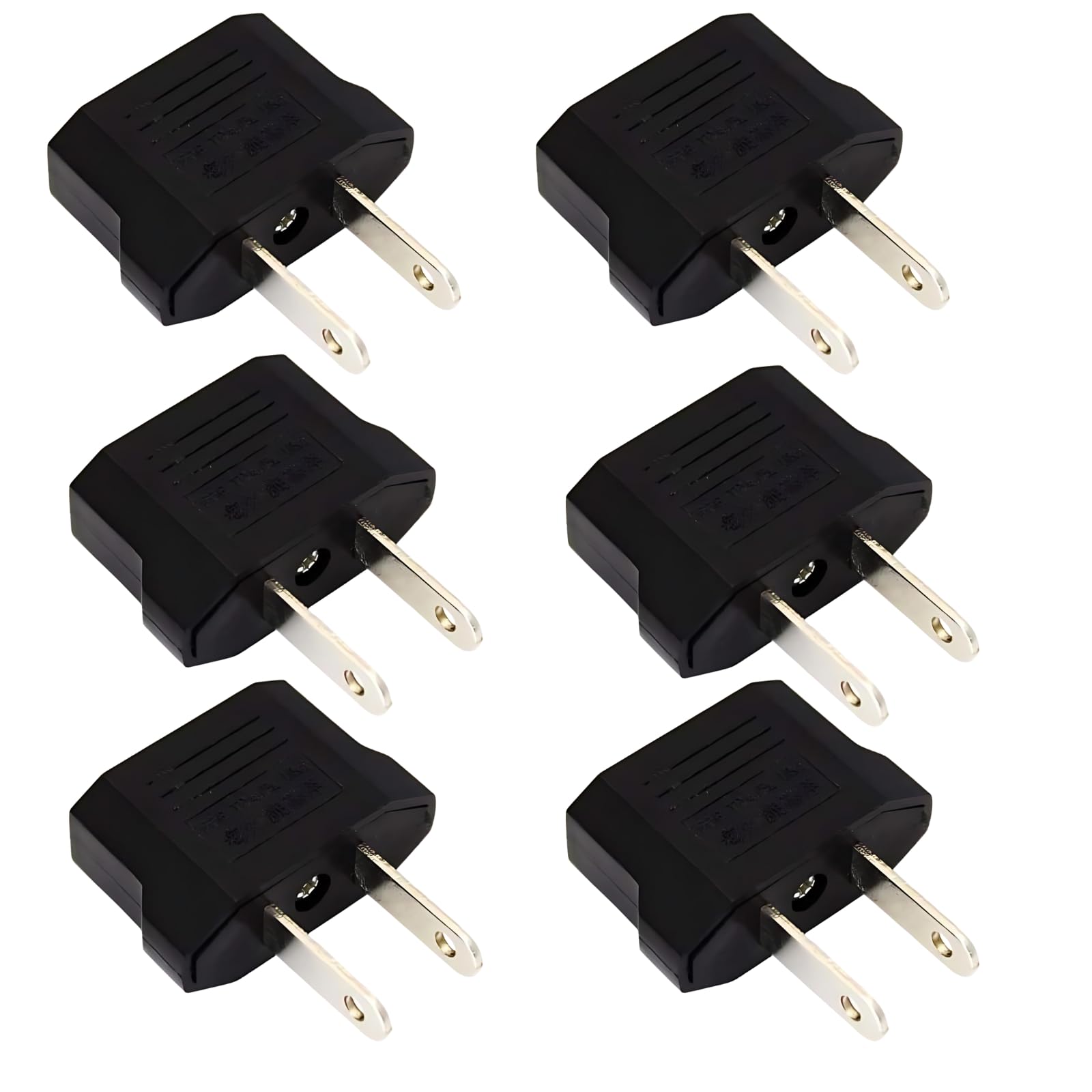 2-Pin Flat to Round US Conversion Plug, Compact Electrical Adapter for Home and Travel Use, Durable and Easy to Use (Pack of 6)-image-36