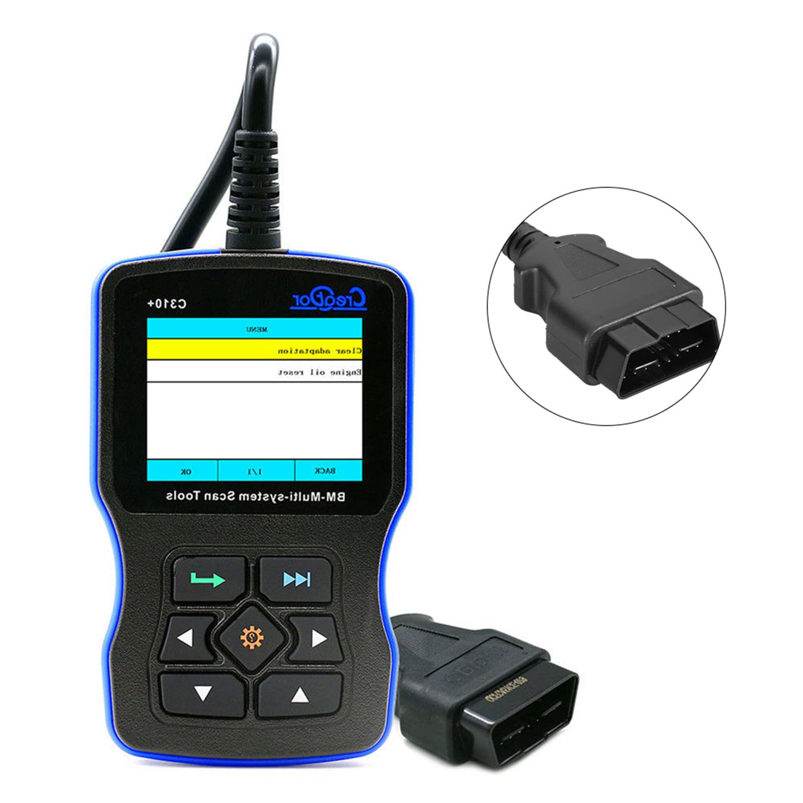 Tbest C310+ OBD2-Scanner-Diagnosetool, Codeleser, Öl-Reset-Scan-Tool, Diagnosescanner, Motor, ABS, SRS, Live-Daten, 2,8-Zoll-Farbbildschirm mit 20PIN-OBD-Kabel