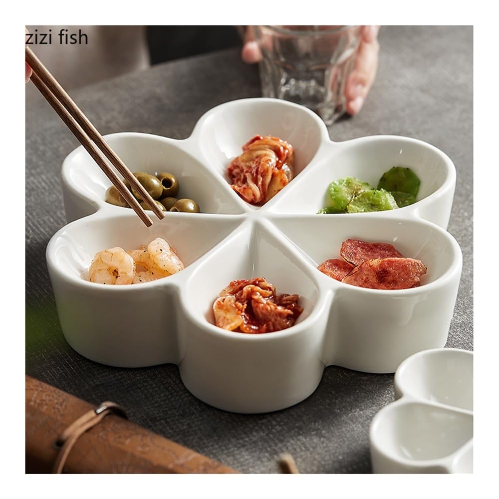 Talerz Jadalniczy, Nieregularny talerz do sushi — ceramiczna taca na przekąski, desery z wieloma siatkami i sashimi(14.2cm)